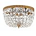 10W Richmond Olde Brass Flush Mount Ceiling Light with Swarovski Spectra Crystals
