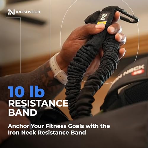 Image of Iron Neck Resistance Band, Durable Exercise Band with Steel Carabiners for Neck Training, Strength Workouts, Stretching, and Rehab