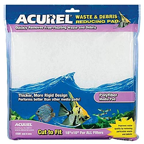 Acurel LLC Waste and Debris Reducing Media Pad, Aquarium and Pond Filter Accessory, 10-Inch by 18-Inch