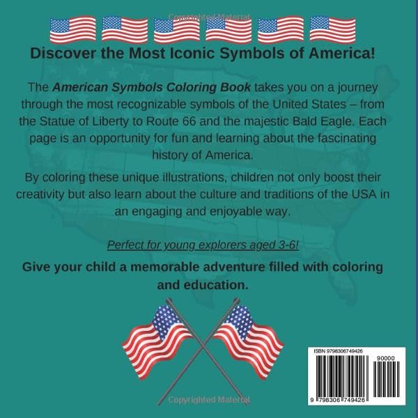 American Symbols Coloring Book: A Patriotic and Educational Coloring Book for Kids of All Ages | Packed with Iconic Images of American Culture and History - Image 2