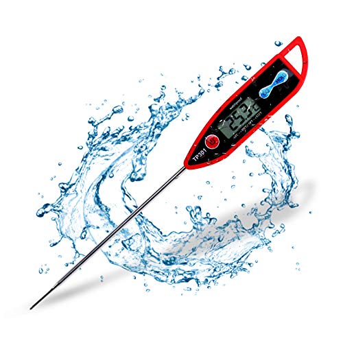 Instant Read Meat Food Thermometer, IP68 Waterproof Digital High Accuracy Kitchen Food Thermometer?Candy thermometer, LCD Display, Steak, Soup, Fry, Barbecue thermometer