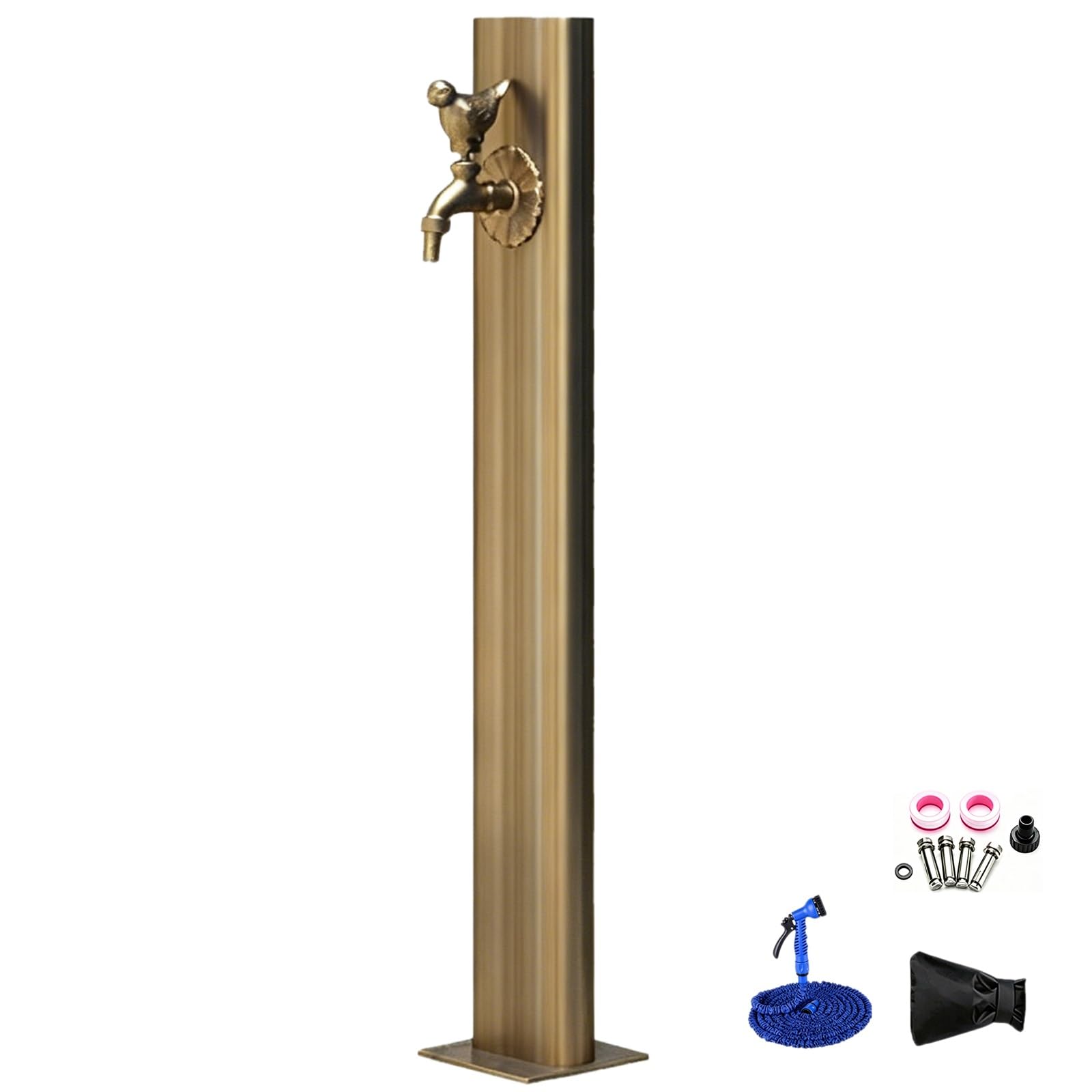 304 Stainless Steel Outdoor Garden Water Column, Frost Proof Yard Hydrant with Decorative Spigot for Backyard, Yard
