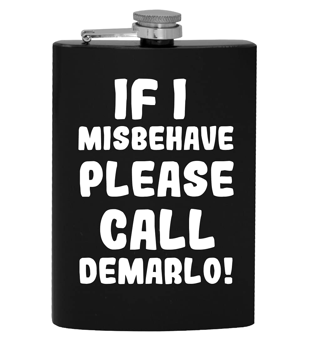 If I Misbehave Please Call Demarlo - 8oz Hip Drinking Alcohol Flask