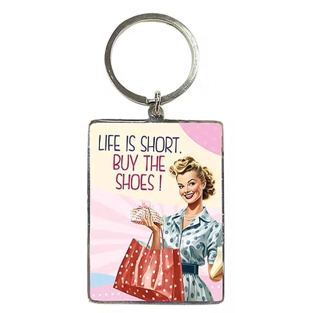 That's Crackers Life is Short. Buy The Shoes! | Ladies Retro Keyring | Cracker Filler