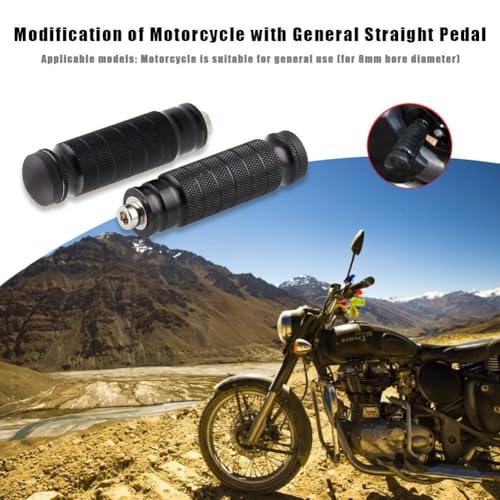 Image of KIMISS Motorcycle Universal 8mm Foot Pegs,1 Pair CNC Aluminum Motorbike Rear Footrests Non-slip Foot Rest Pegs Pedals
