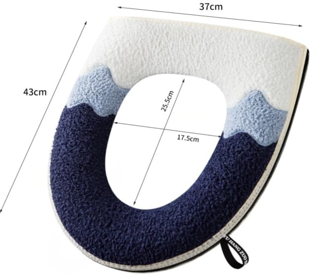 Miniatura 3 de 2 piezas más gruesas para asiento de inodoro con asa, cojín suave y grueso lavable, se adapta a todos los asientos de inodoro ovalados