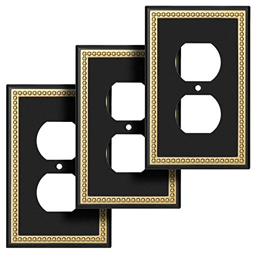 Pearled Frame Decorative Wall Plate Switch Plate Outlet Cover (Single