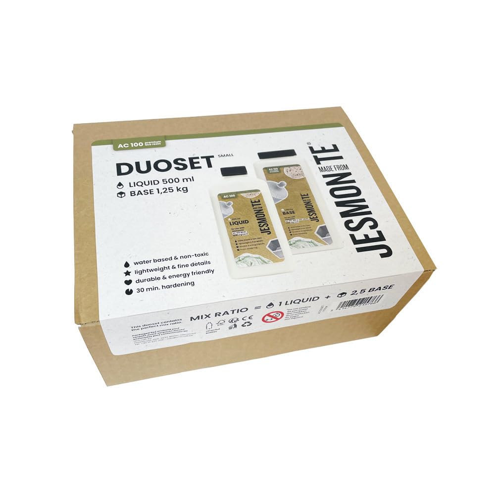 Jesmonite AC 100 kit de coulée sans odeur base liquide 500ml et poudre 1.25kg haute résistance