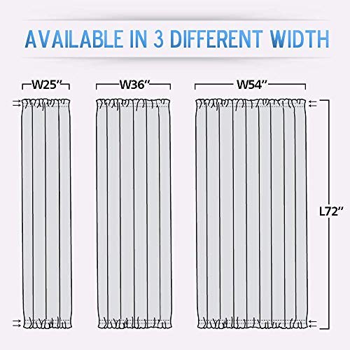 Nicetown Blackout Door Curtain Panel Slidelight Curtain, Thermal Insulated Blackout Half Window French Door Curtain Blind Shade For Kitchen (1 Panel, 25W By 40L Inches, Black) #TOP4