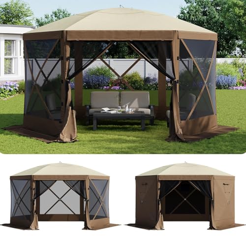 Aoxun 12x12FT Pop Up Canopy Tent, 6-Sided Pop-up Gazebo...