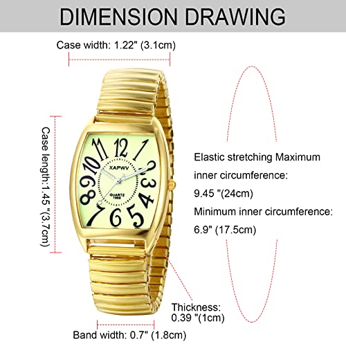 Montre bracelet élastique style décontracté avec grands chiffres romains - 5