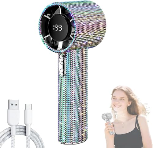 Ventilador turbo portátil contra el calor sofocante con 199 ventilaciones y pantalla digital 2