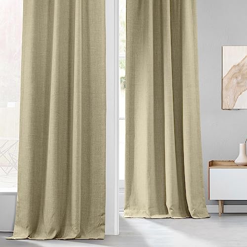 HPD Half Price Drapes Faux Linen Textured Room Darkening Curtains for Bedroom 120 Inches Long (1 Panel) - Image 4
