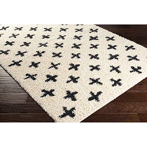 Tapete Livabliss Shag Boho 7' x 10' Negro y Crema miniatura 5