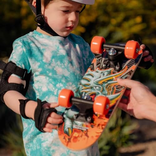 Image of Rude Boyz 17 inch Micro Complete Skateboard | Maple Wood | ABEC 7 Bearings | Double Kick Concave Deck | Kids Skateboard, Ideal Toddler Cruiser Ages 2-5