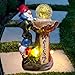 Binqiuu Garden Gnomes Outdoor Statue with Solar LED Lights, Solar Garden Gnomes Decorations10.4 in Funny Double Gnomes Sculptures Home Outdoor Lawn Yard Decor, Ideal Gnomes Gifts for Women/Grandma/Mom