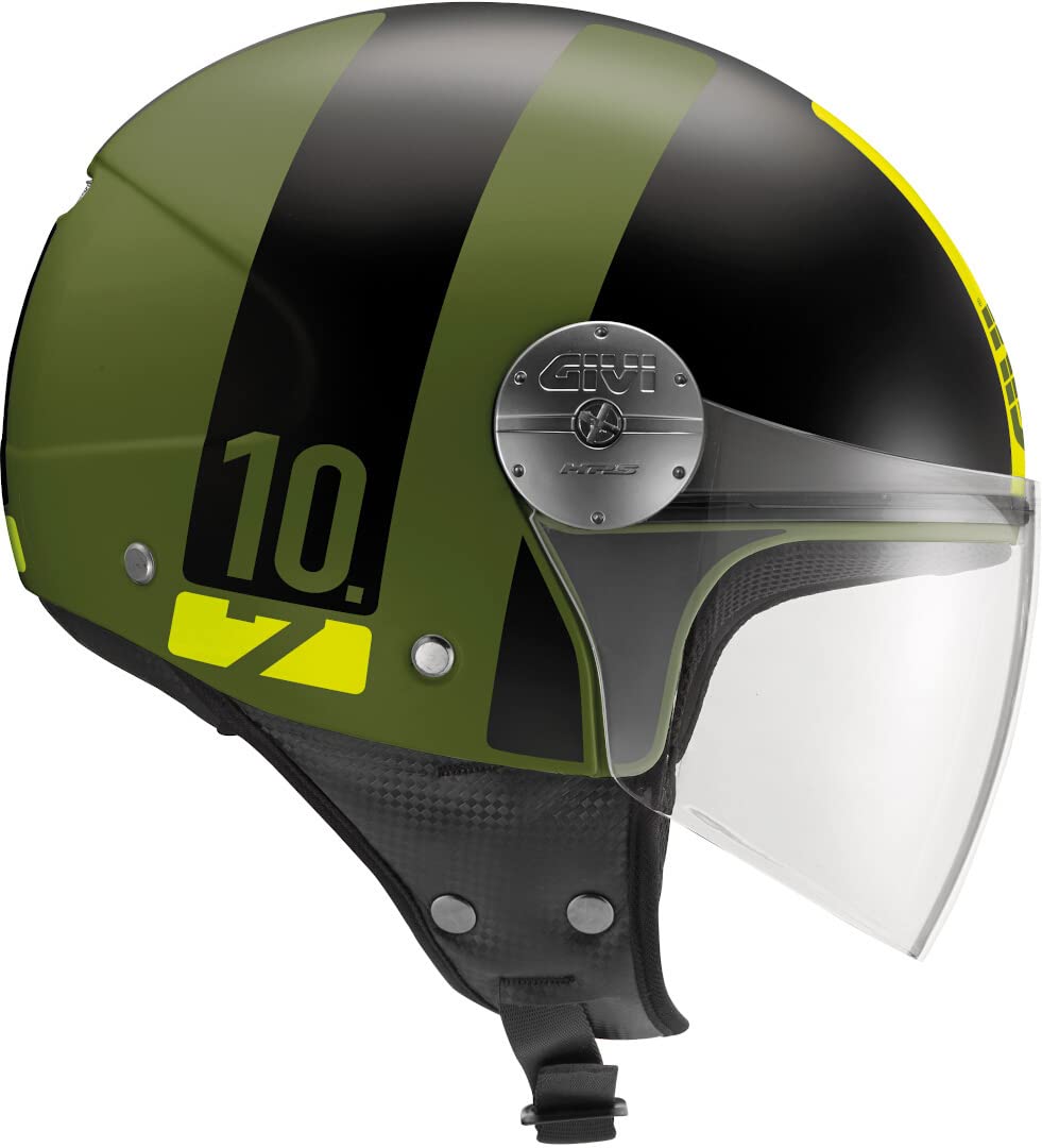 casco givi 10.7 mini-j concept nero opaco verde
