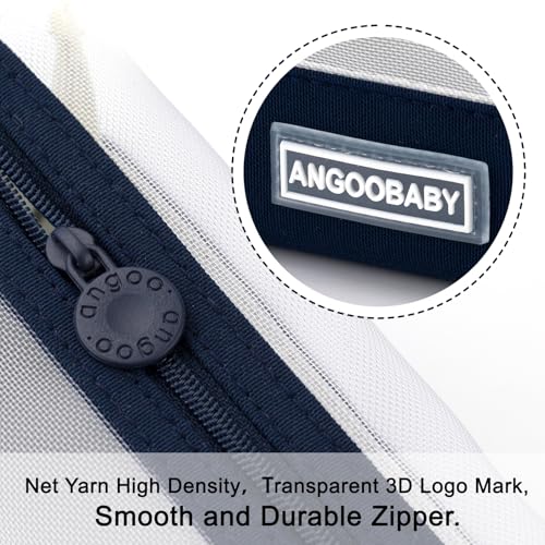 Image of ANGOOBABY Mesh Pencil Bag Clear pencil case Zipper Pouch Bags Multifunctional Pencil Holder for Students, Small Makeup Bag Suitable for Teen Girls & Boys (Navy)