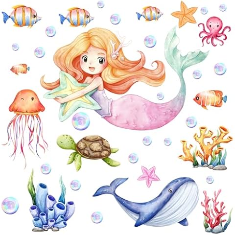 Under The Sea Luminous Mermaid Wall Decals Cover