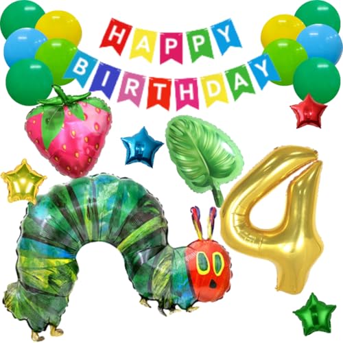 BALLOON DAYS はらぺこあおむし The Very Hungry Caterpillar 誕生日 飾り付けセットバルーン 風船 HAPPYBIRTHDAY ガーランド いちご 葉っぱ バースデー デコレーション 可愛い 豪華 星 青 数字 大人 子供 女の子 男の子 (4)のサムネイル