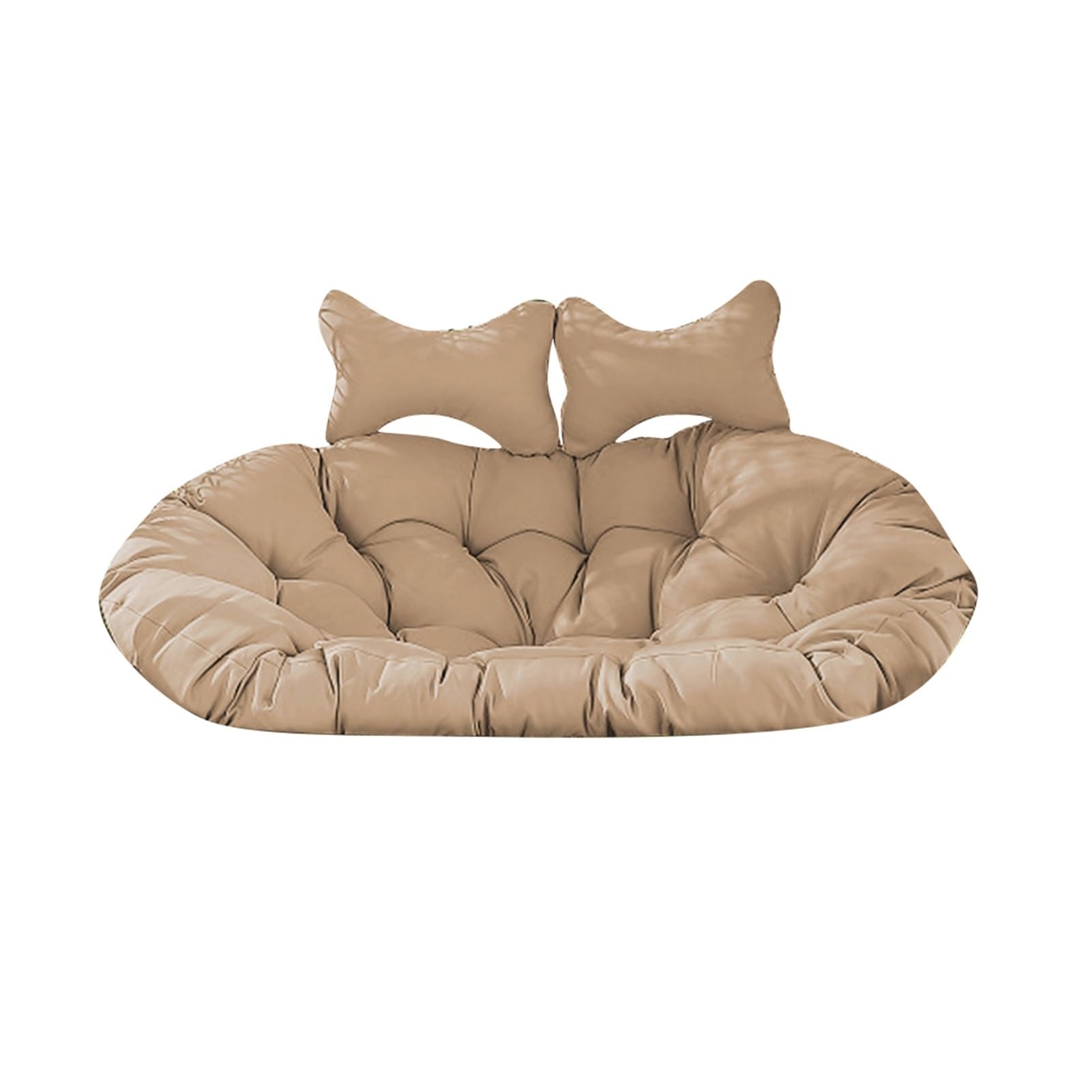 IRGVJIFR Egg Chair Cushion Hanging Basket Cushion Thickened Double Swing Sofa Household Chair Indoor Outdoor Cradle For the garden(Khaki)
