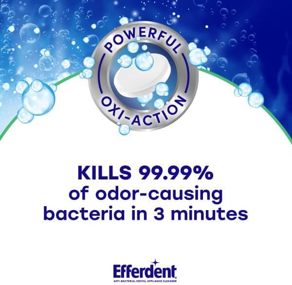 Miniatura 4 de Efferdent Tabletas de limpieza de retenedores, tabletas de limpieza de dentaduras para aparatos dentales, menta fresca y limpia, 44 unidades