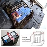 Battery-Hold-Down-Bracket-Aluminum-Alloy-Battery-Tie-Down-Bracket-Battery-Tray-for-Car-Battery-Mount-Bracket-Hold-Lock-Accessories-Car-Battery-Lock-Down-with-10in-J-bolts-Red