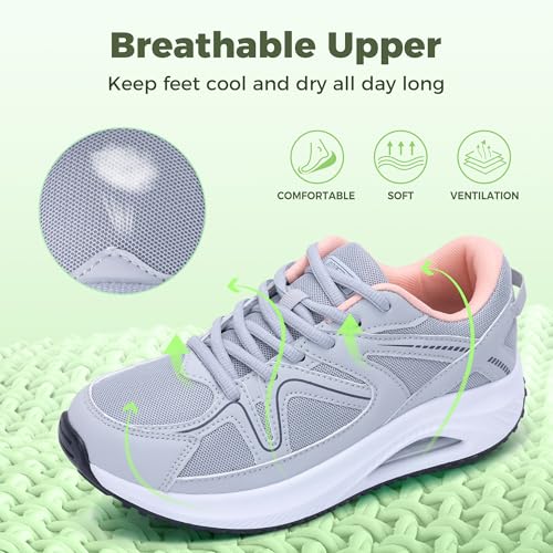 Image of Autper Plantar Fasciitis Shoes Women Walking Arch Support Tennis Casual Athletic Nurse Orthotic Sneakers for Foot Pain Relief