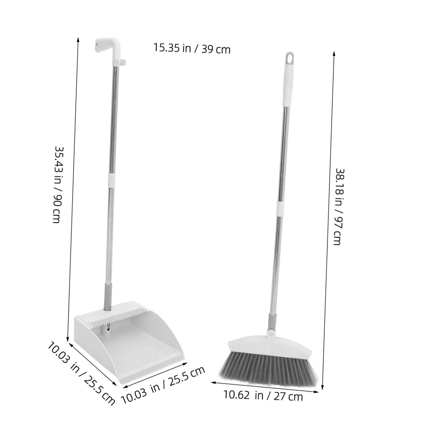 FOMIYES Ergonomic Handle Heavy Duty Broom Set Dustpan Kit Indoor Floor Cleaning Broom Dustpan Set for Home Office