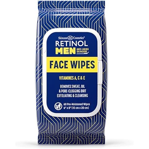 Retinol Men Facial Wipes Anti-Aging Cleansing Towelettes Cover
