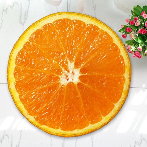 FUHOAHDD Round fruit floral carpet, bedroom computer cushions, non-slip mats, diameter 160cm