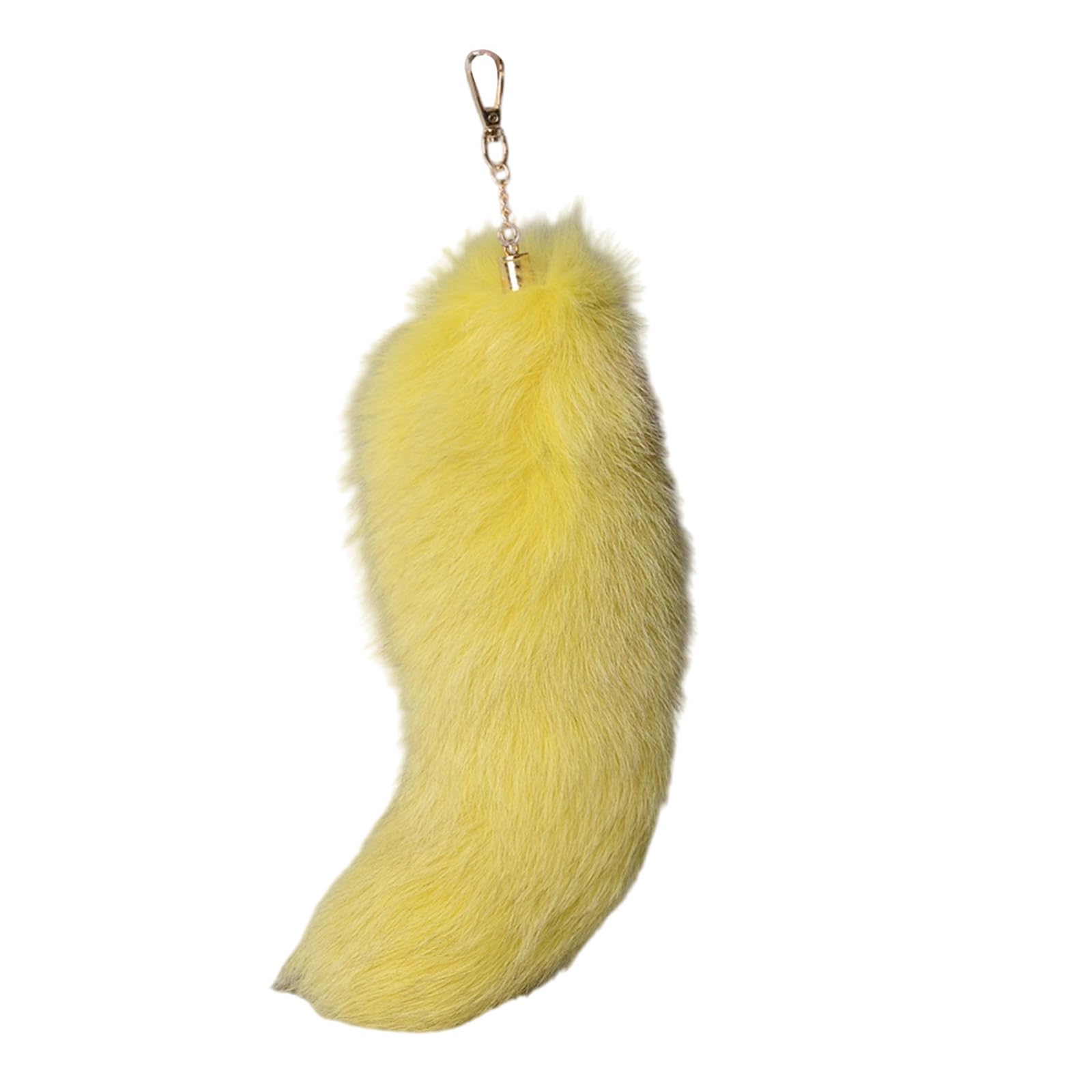 Maxtonser Plush Faux Hair Foxes Tail Keychain Elegant Keyrings Charm with Foxes Tail Pendant Fashionable Keychain Decorations