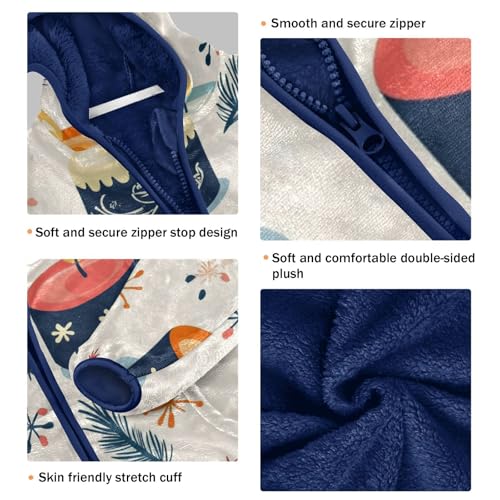 Christmas Candles Girls Fleece Jacket Girls Fall Jacket Girls Zip Up Hoodie Girls Sherpa Jacket 2-10T3