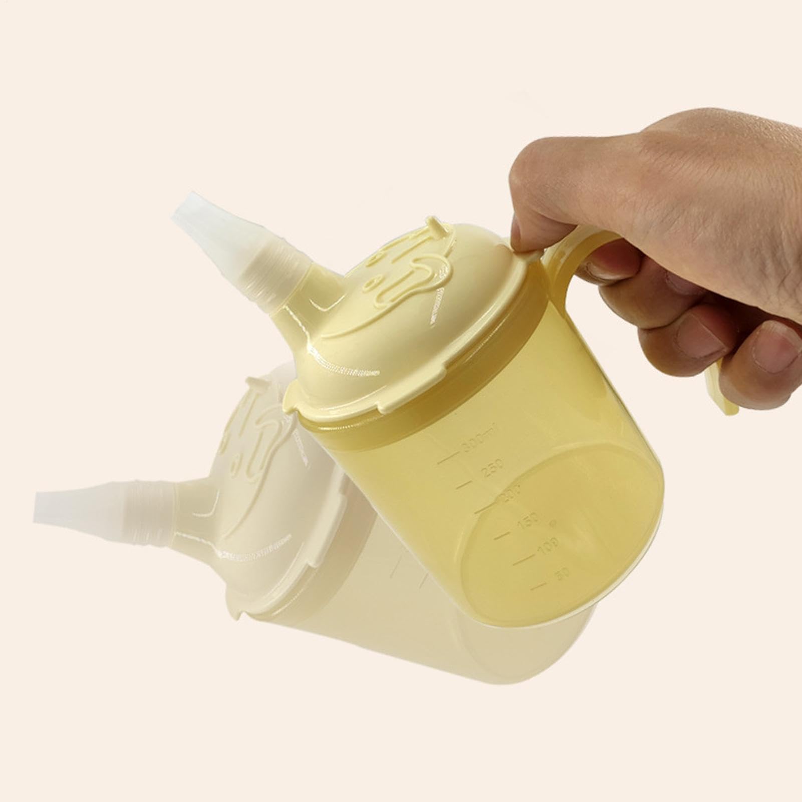Tazza con beccuccio per anziani, a prova di fuoriuscite, aiuto per bevande calde o fredde, soluzione per bere accessibile ai disabili da 300 ml, per la cura quotidiana