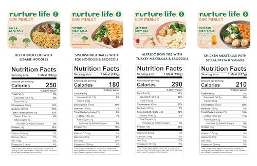 Image of Nurture Life Kids Meals, Healthy Toddler, Kid & Baby Food 4 Meal Variety Pack, Pasta Favorites with Protein and Veggies, Freshly Made Organic Focus, Ready to Eat Meals & Snacks, Refrigerated Delivery