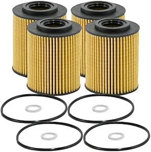 Wix Set of 4 Engine Motor Oil Filters For Genesis Hyundai Kia Cadenza G80 Genesis Coupe Palisade Sedona Sorento Telluride DOHC Naturally Aspirated GAS FI DI