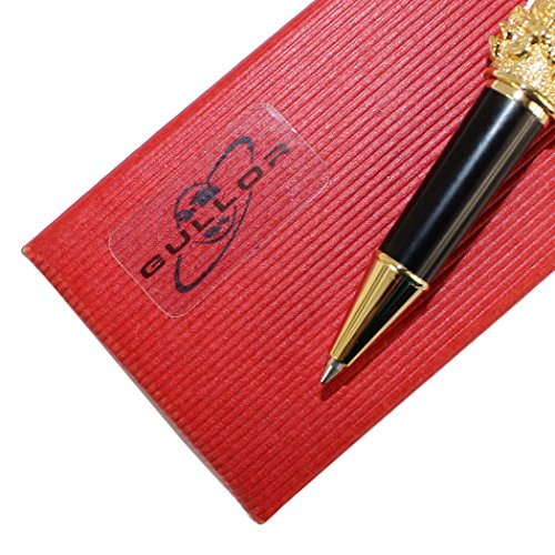 Gullor Classic Golden Double Dragon 3D Carved And A Temple Of Heaven Style Pen Cap Rollerball Pen #TOP5