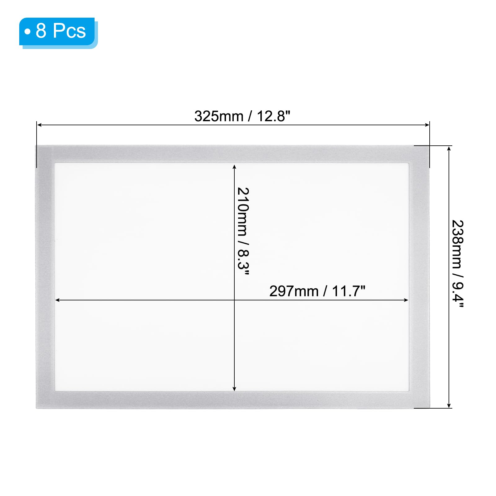 PATIKIL Cornice Magnetica per Foto 6x8, 4 Pezzi di Cornici Magnetiche A5 Autoadesive Riutilizzabili per Frigorifero Finestra Parete, Argento