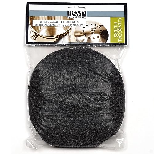 RSVP International Charcoal Compost Bin Filter 2-Piece Set Helps Keep Kitchen Smelling Fresh, Replacement