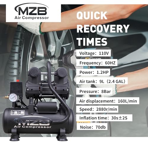 MZB 2.4 Gallon Ultra Quiet Air Compressor