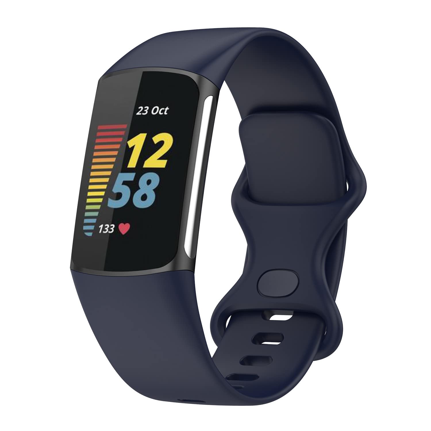 Muovrto Strap for Fitbit Charge 5/Charge 6,Silicone Replacement Sport Waterproof Adjustable Watch Band for Men and Women - Image 4
