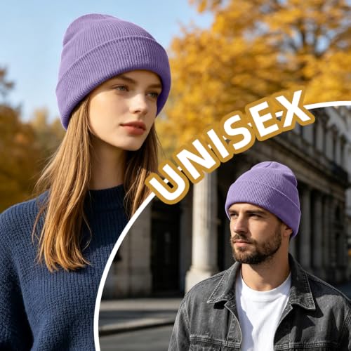Image of ZOORON Beanie for Men Women Slouchy Winter Beanie Hats Cuffed Skull Caps