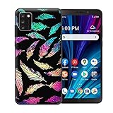 Case for Alcatel TCL A3X Phone Case A600DL Soft TPU Phone Cover Colored Leaf