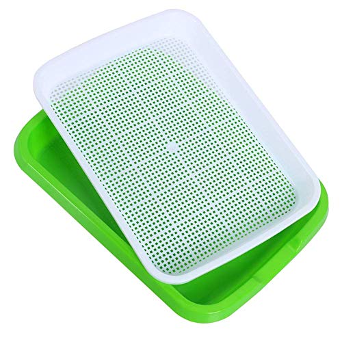 Seed Sprouter Tray Seed Germination Tray BPA Free Nursery Tray for Seedling Planting Suit for Garden Home Office (32cm25cm4.5cm-10pcs Without lid) - Thumbnail 6