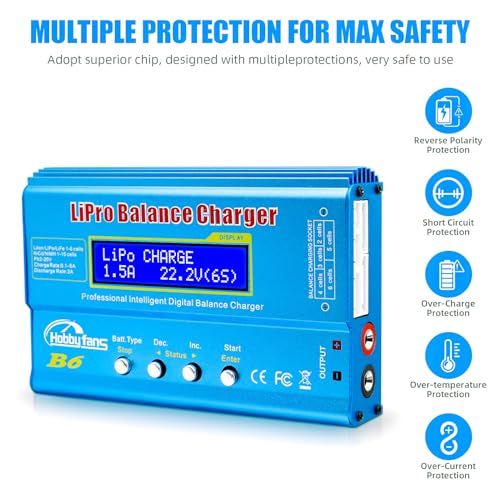 Hobby Fans ACACBA9C-FA35-41BC-A78D-01AB1715A4C2 B6 Mini Professional Balance Charger/Discharger With Power Supply For 1S-6S Lipo Lilon Life Nicd Nimh Pb Rc Battery thumb #2