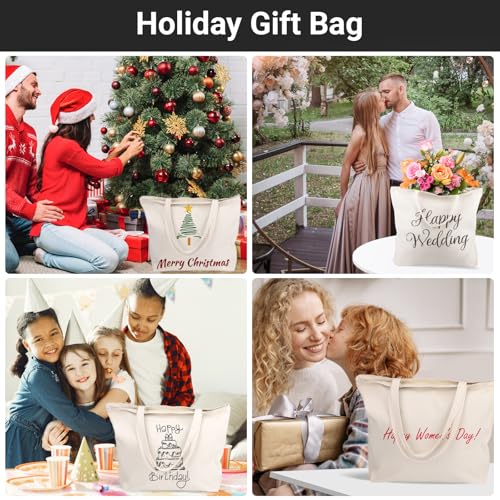 Image of Canvas Tote Bag, Segarty Natural Cotton Heavy DIY Tote for Crafting, Ironing and Embroidering, Reusable Grocery Shopping Bag