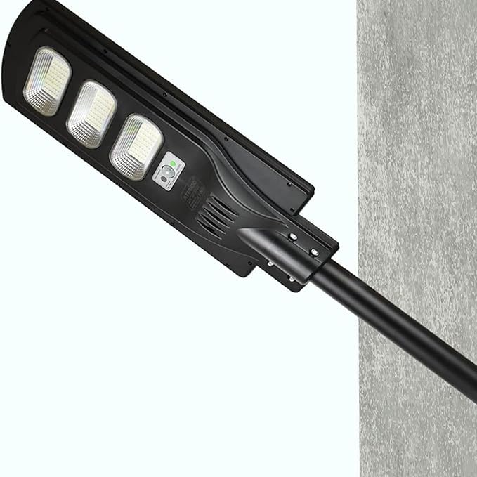 2X Palo Per Lampione Solare 48 Cm Staffa Nera Per Lampione Stradale Supporto Per Faro Led Da Esterno Palo per Antenna TV Braccio Per Muro Parete