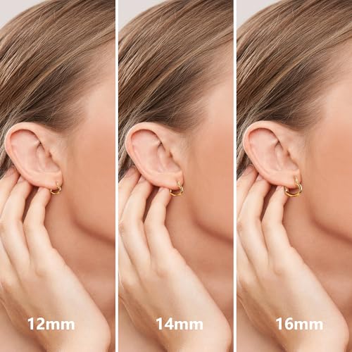 925 Sterling Silver 3 Pairs Heart Earrings Set for Women 14K Gold Plated Hoops, ALEXCRAFT Minimalist Hearts Shaped Small Big Silver Huggie Hoop Trendy Earring Hypoallergenic Thick Chunky Earings4