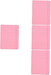 4 Peças Porta-Cartões Masculino E Feminino Carteira Porta-Cartões Carteira Para Mulheres Porta-Crédito Mini Carteira Bolsa De Cartões De Couro Bolsa De Bolso Carteira Unissex