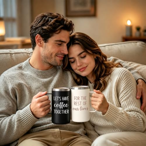 Lifecapido Engagement Gifts for Couples, 20oz Couples Coffee Mugs Set of 2 - Image 4